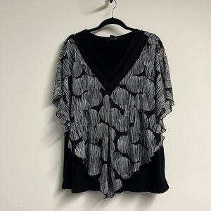 Adele & May Blouse with Chiffon Poncho Cover